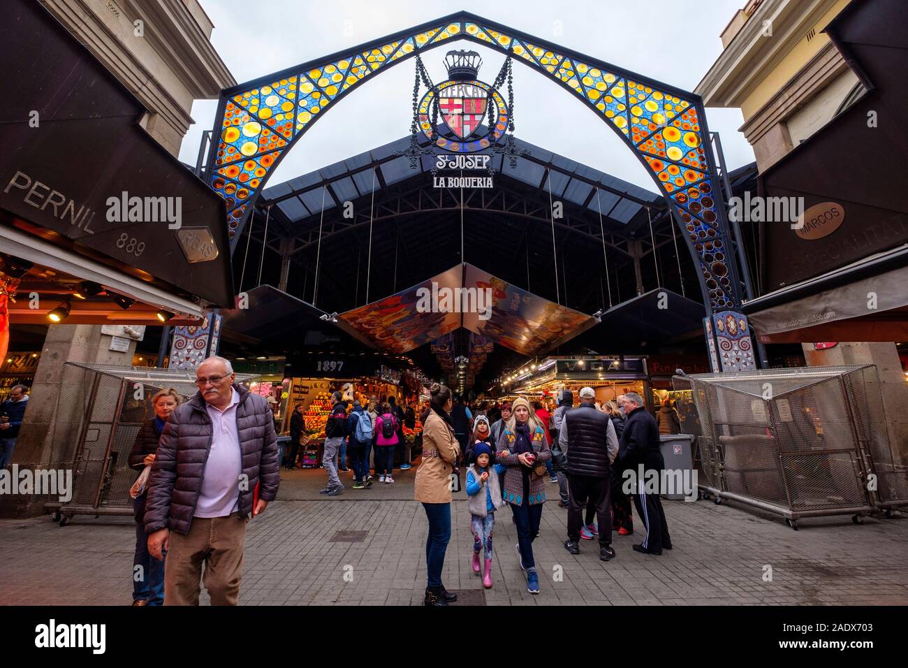 St. Josep der Markt La Boqueria in Barcelona, Spanien, Europa Stockfoto
