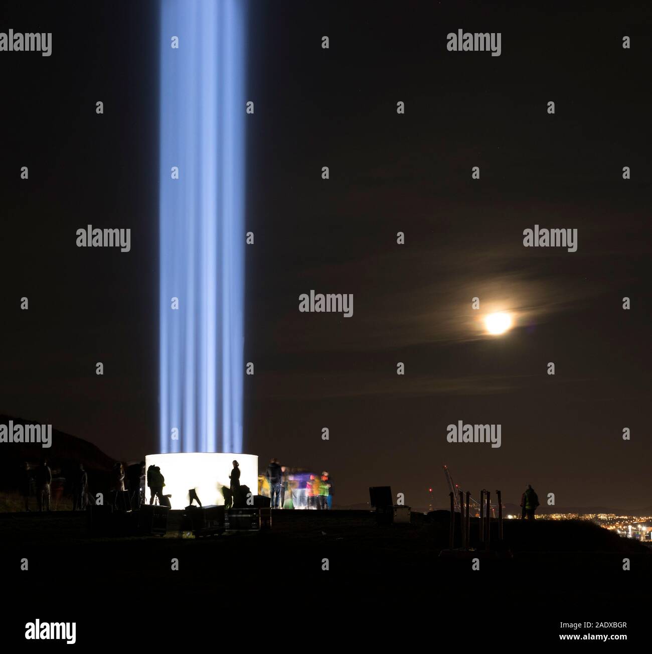 Das Imagine Peace Tower in Viðey, Island Stockfoto