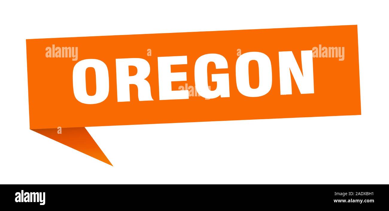 Oregon Aufkleber. Orange Oregon Wegweiser Zeiger Zeichen Stock Vektor