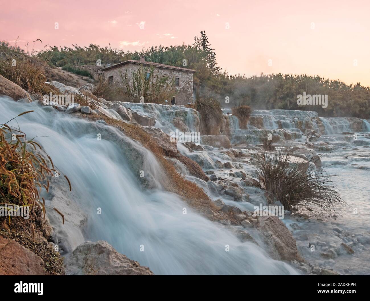 Langfristige Aufzeichnung der Sulphur Springs, Saturnia, Italien Stockfoto