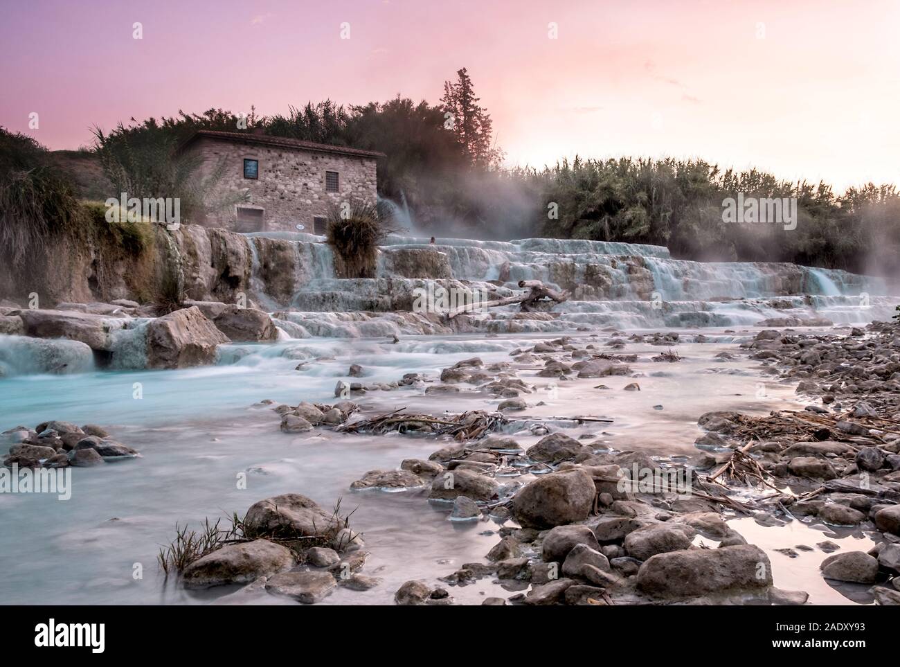 Langfristige Aufzeichnung der Sulphur Springs, Saturnia, Italien Stockfoto