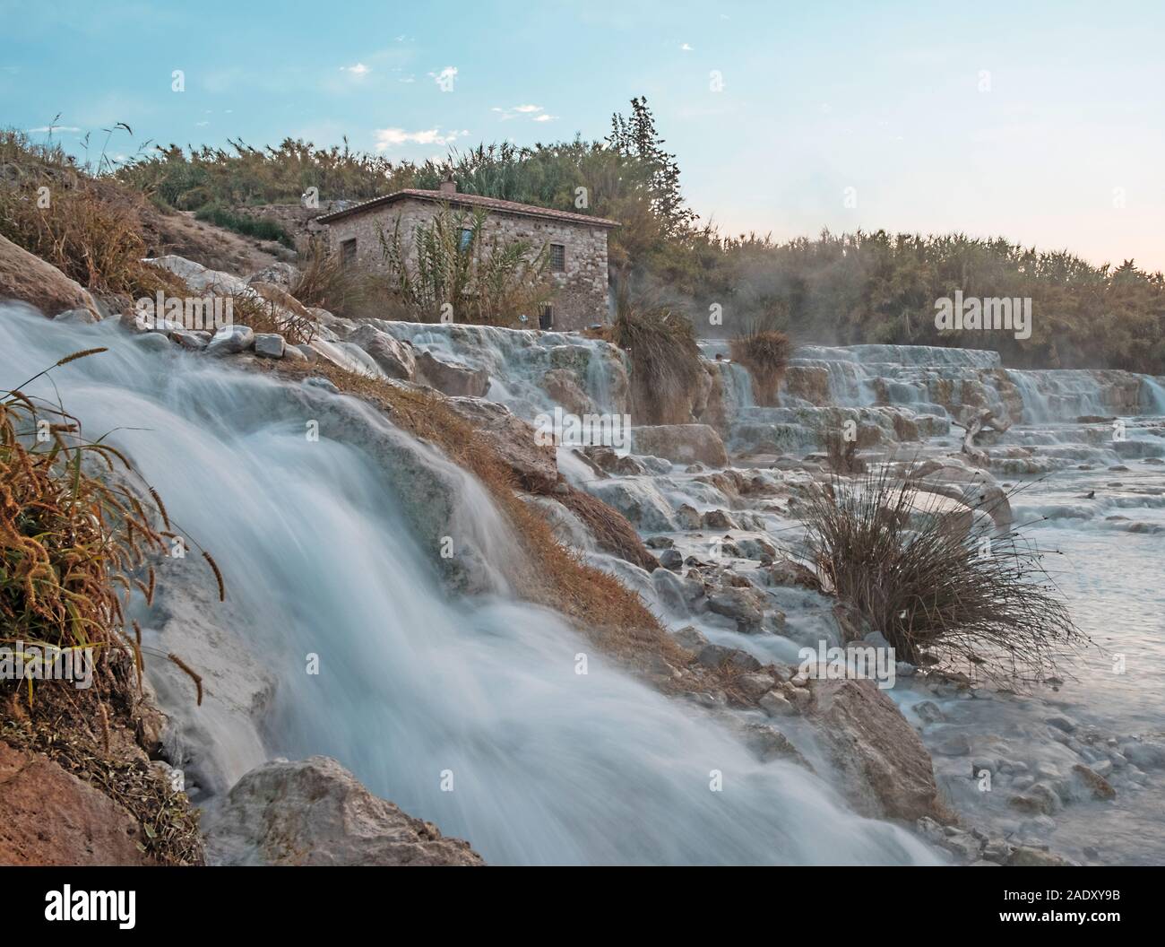 Langfristige Aufzeichnung der Sulphur Springs, Saturnia, Italien Stockfoto