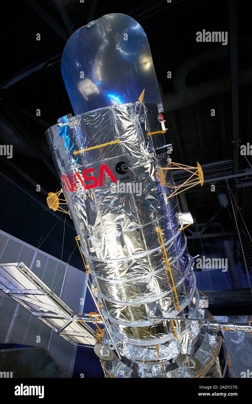Hubble Teleskop Replica Model auf dem Kennedy Space Center, Florida, USA Stockfoto