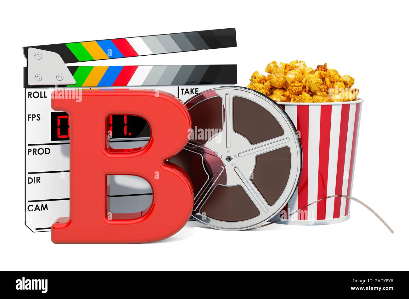 B movie Rating System Konzept. 3D-Rendering auf weißem Hintergrund Stockfoto