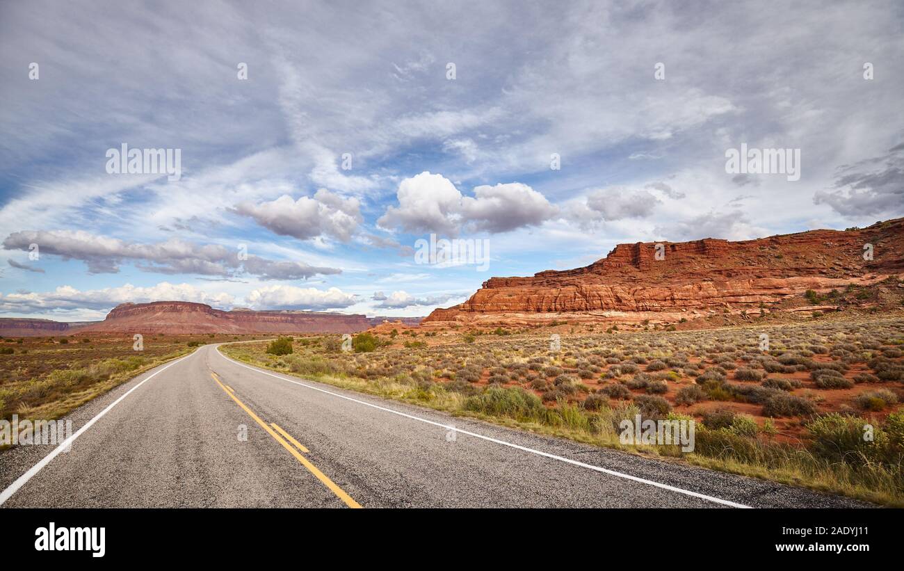 Malerische Straße im Canyonlands National Park, Utah, USA. Stockfoto