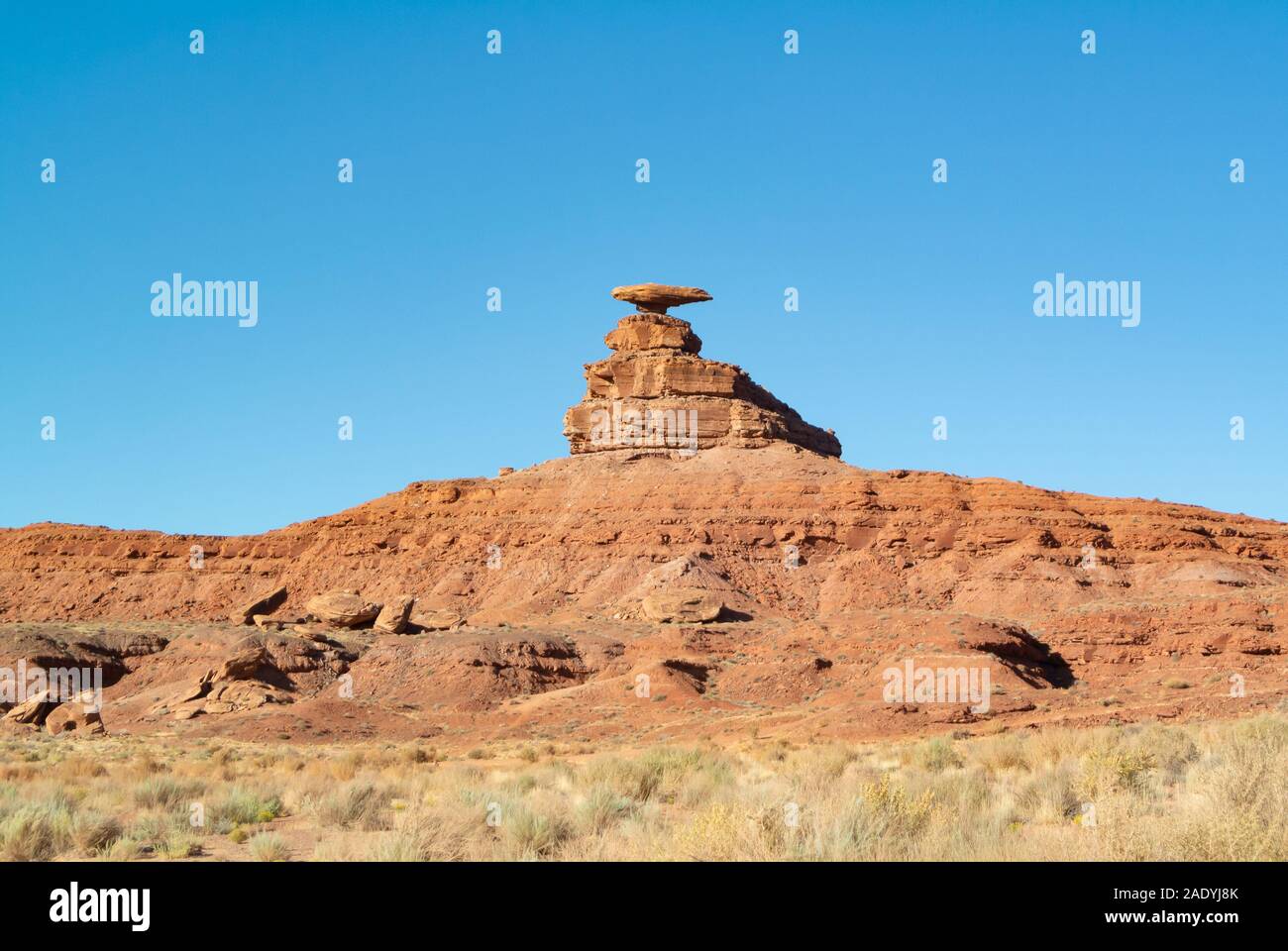 Utah, Vereinigte Staaten von Amerika, USA - Oktober 7 2019: eine Landschaft mit Mexican Hat Stockfoto