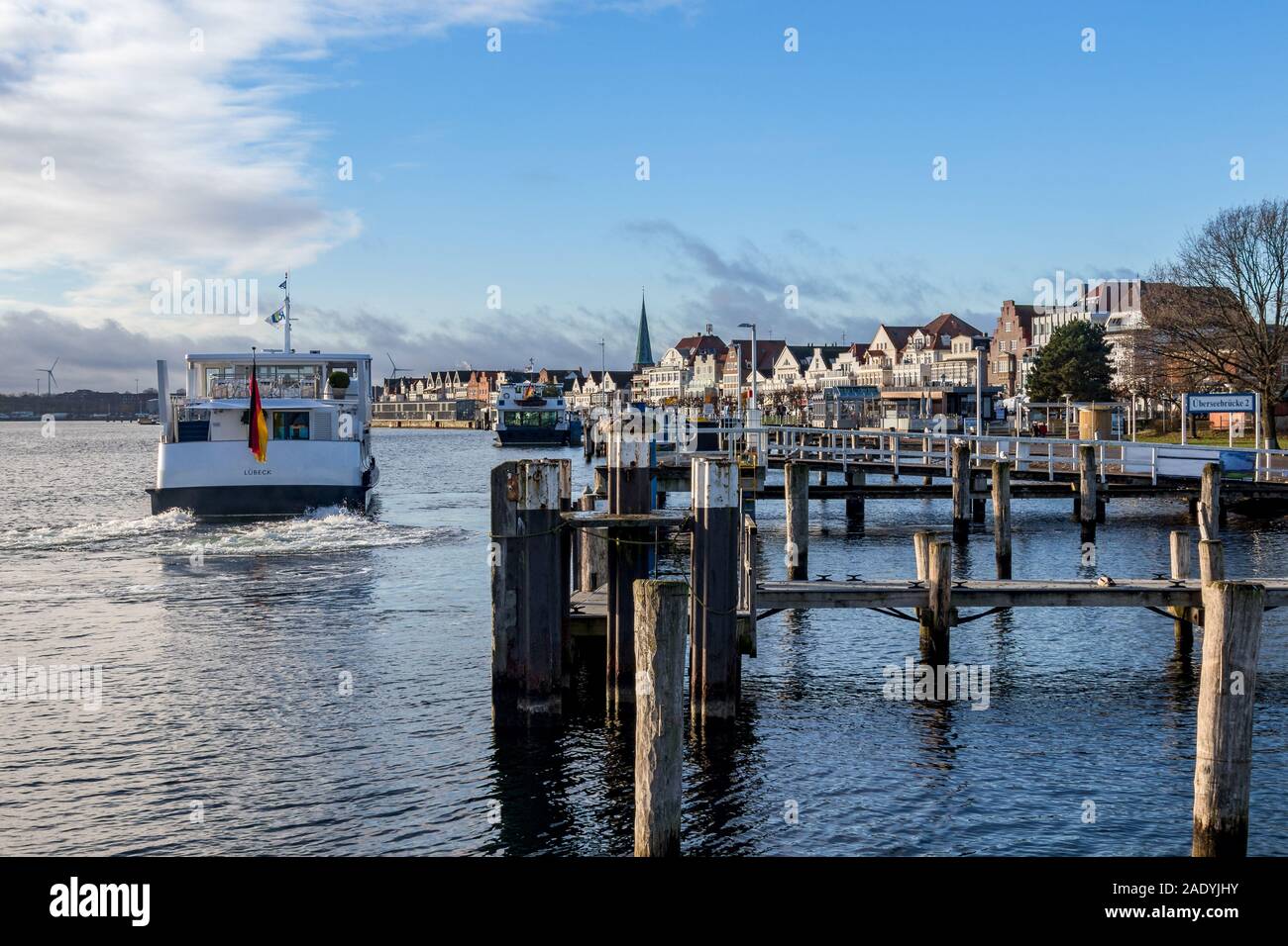 Übersee Brücke Travemünde Stockfoto