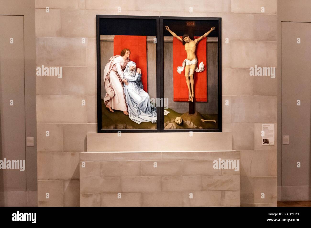 Die Kreuzigung, mit der Jungfrau Maria und der heilige Johannes der Evangelist Trauer (Detail), C. 1460, von Rogier van der Weyden, Philadelphia Museum der Kunst Phila Stockfoto