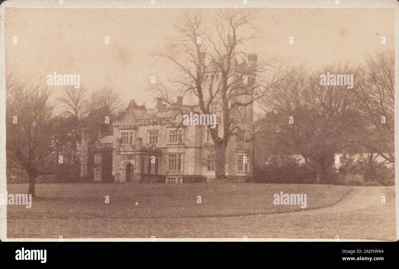 Viktorianische CDV (Carte de Visite), das Schloss, Lough Eske, Donegal, Irland. Jetzt ein luxuriöses 5-Sterne Hotel. Stockfoto