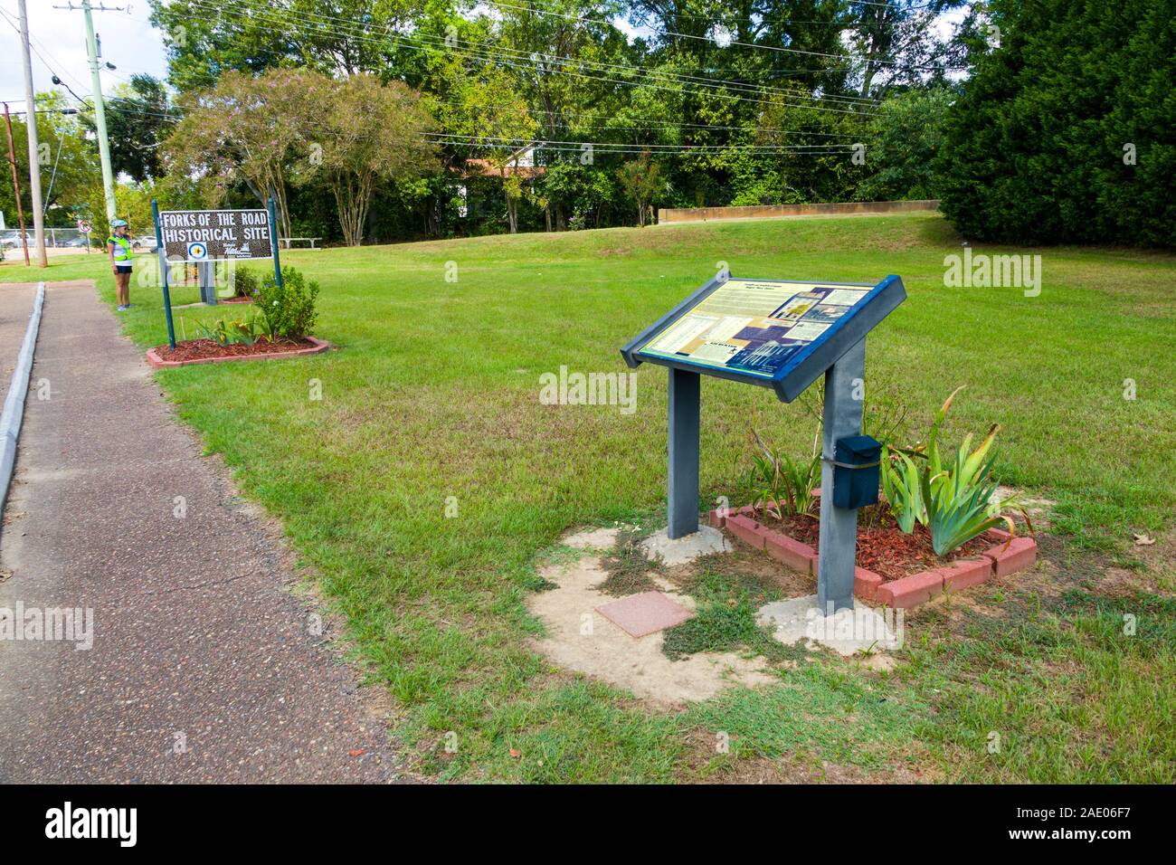 Gabeln der Straße historische Ort Natchez am südlichen Ende von den Natchez Trace entfernt ist die älteste Stadt am Mississippi Stockfoto