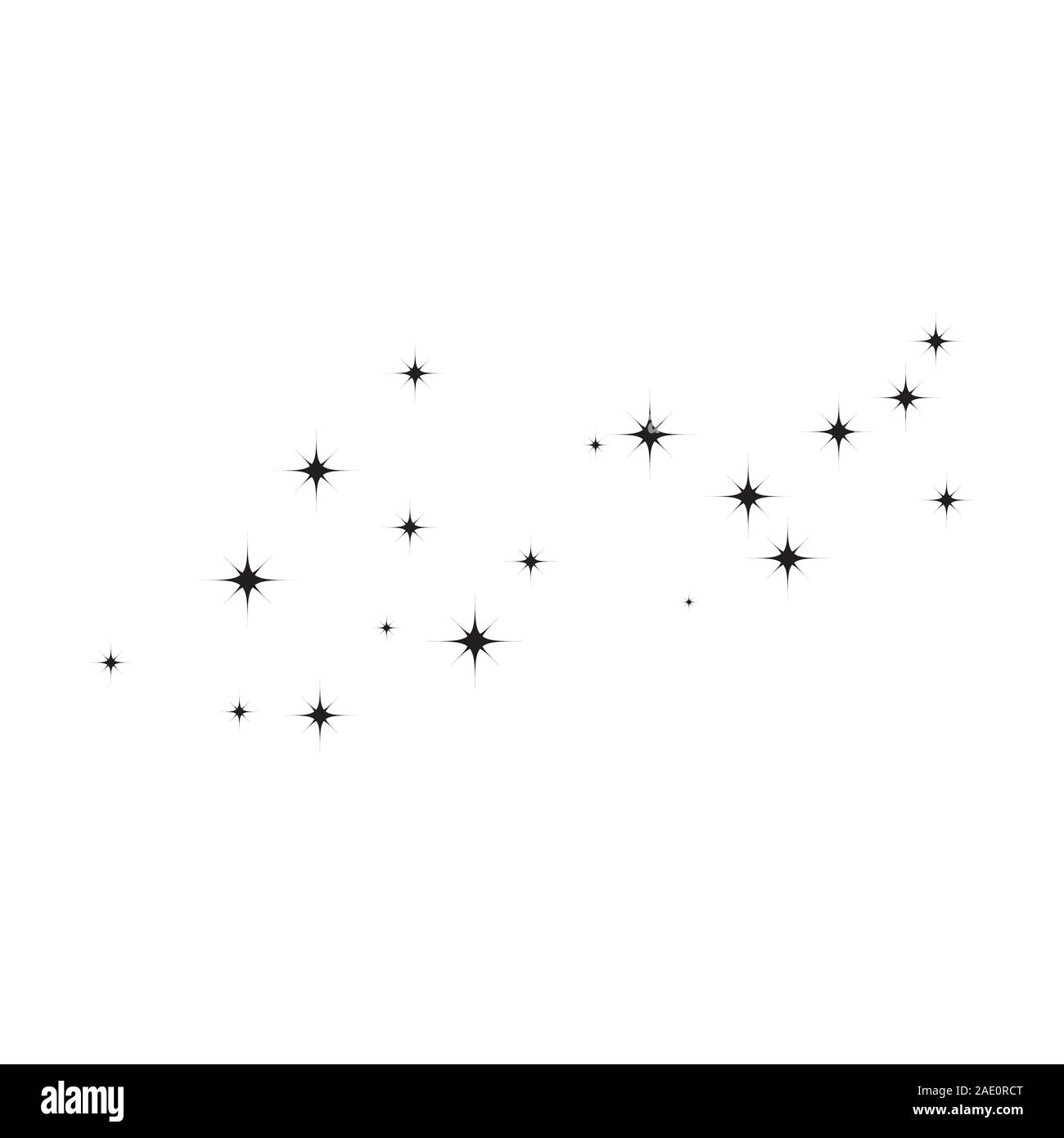 Feuerwerk Sterne Random Source stream. Falling Star. Sterne auf einem weißen Hintergrund. Stock Vektor