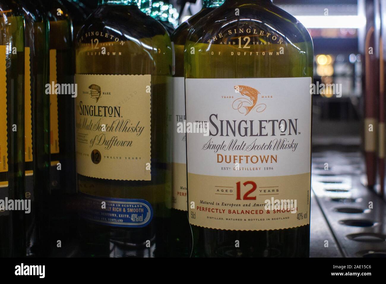 In Tjumen, Russland - November 20, 2019: Singleton Single Malt Scotch Whisky. Die Singleton 1895 wurde in Dufftown Distillery, Banffshire etabliert, SCO Stockfoto