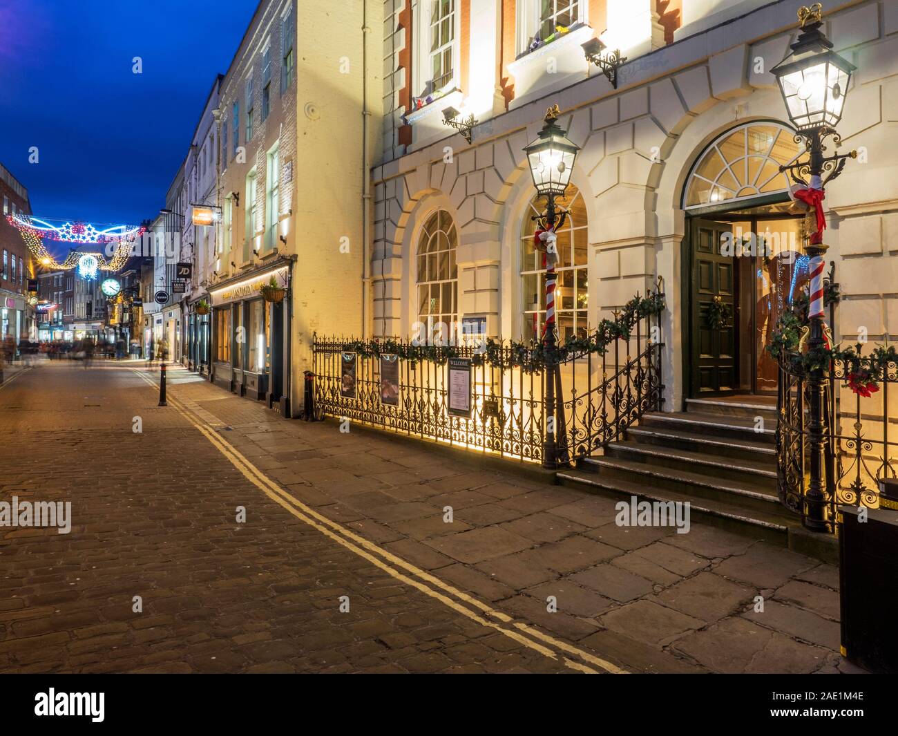 Das Mansion House und Coney Straße an Weihnachten Stadt York Yorkshire England Stockfoto