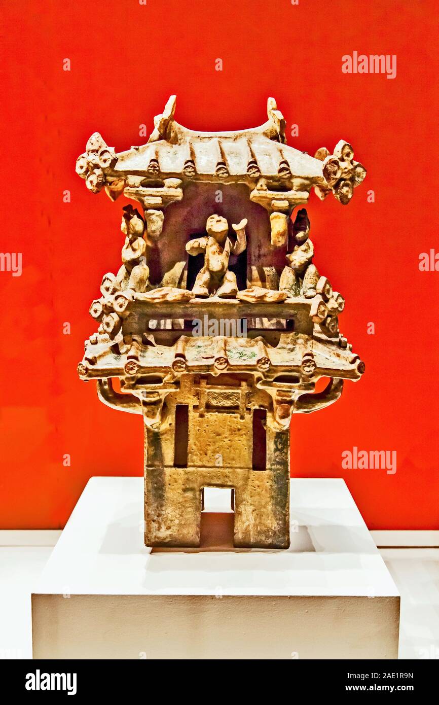 Antike Hand Wachturm aus China, "CSMVS Museum, Mumbai, Maharashtra, Indien, Asien Stockfoto