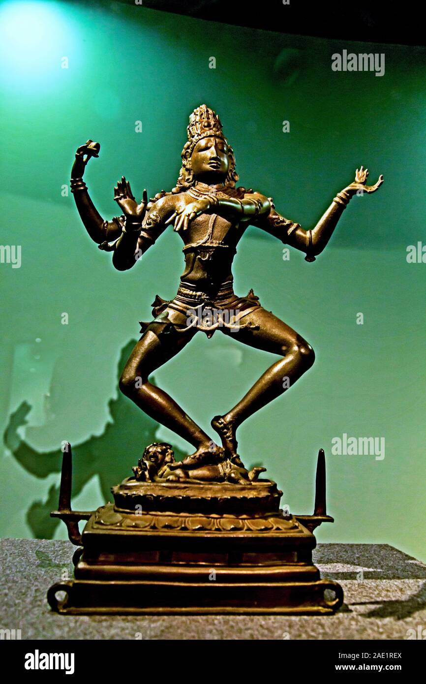Antik Bronze Skulptur der tanzende Shiva aus Thiruvarankulam, "CSMVS Museum, Mumbai, Maharashtra, Indien, Asien Stockfoto