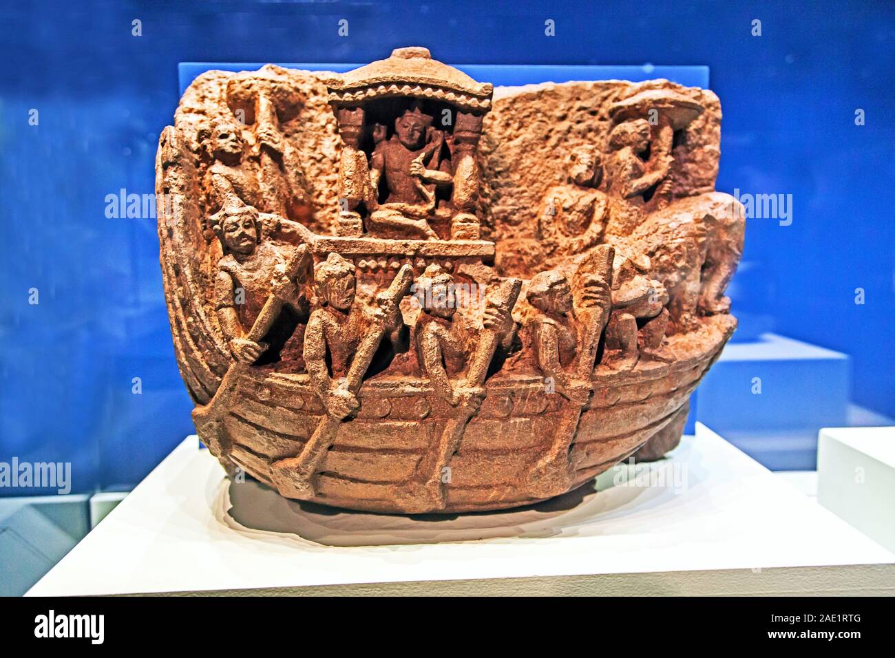 Antike Stein Lastkahn von Odisha, "CSMVS Museum, Mumbai, Maharashtra, Indien, Asien Stockfoto