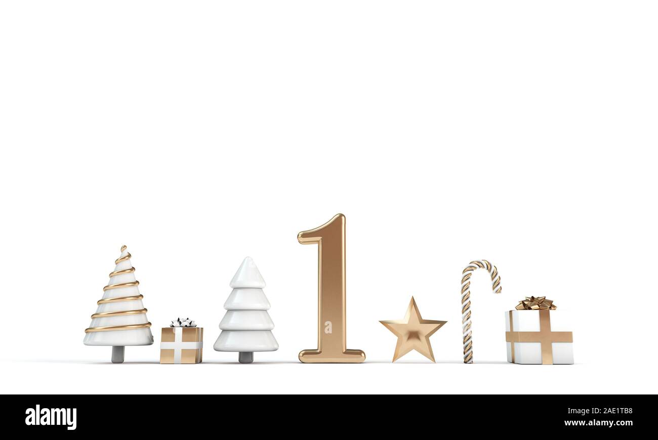 Die 12 Tage von Weihnachten. 1. Tag festlichen Hintergrund. 3D-Rendering Stockfoto