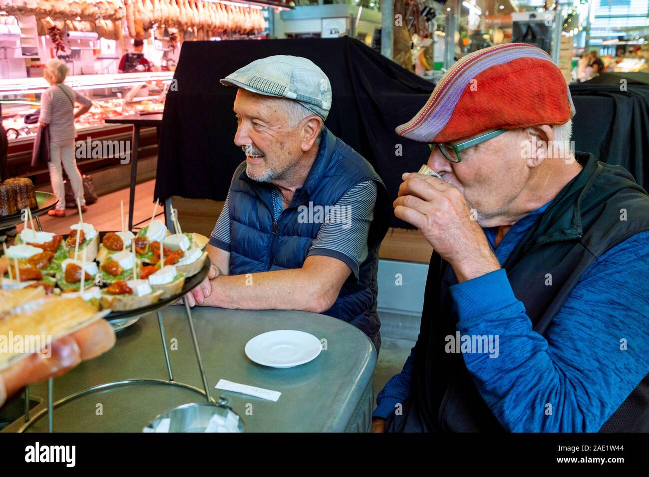 L'Amuse Gueule Tapas Bar, Les Halles, rue des Halles, Biarritz, Nouvelle-Aquitaine, Frankreich, Europa Stockfoto