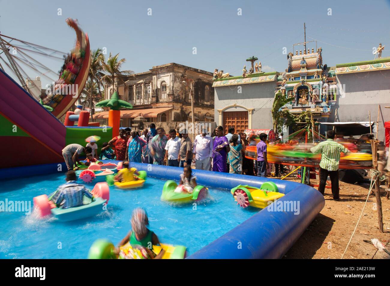 Pondicherry, Indien - Februar 2016: Masi Magam Festival Stockfoto