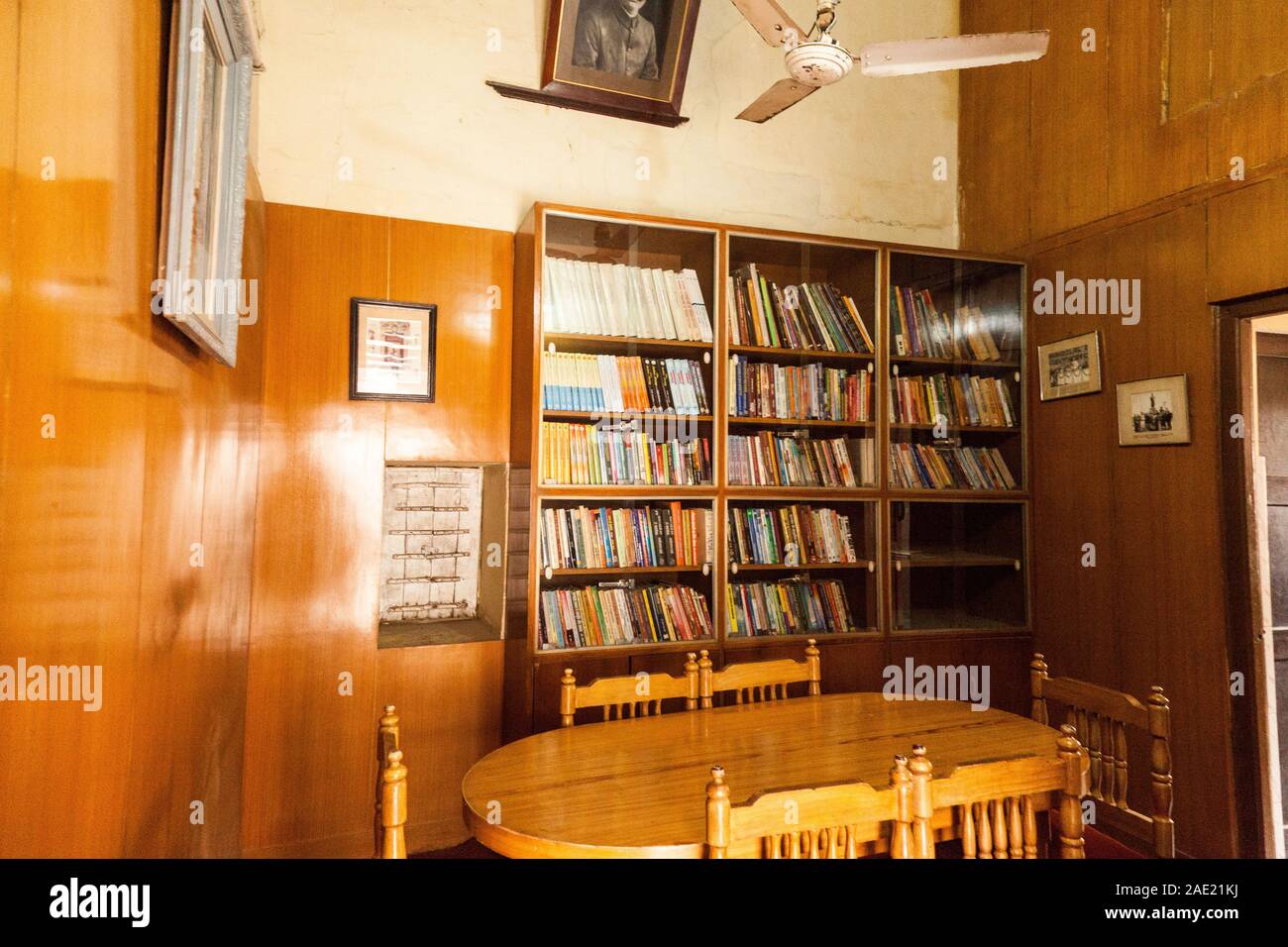 Bibliothek, Ramnath Podar Haveli Museum, Nawalgarh, Shekhawati, Rajasthan, Indien, Asien Stockfoto