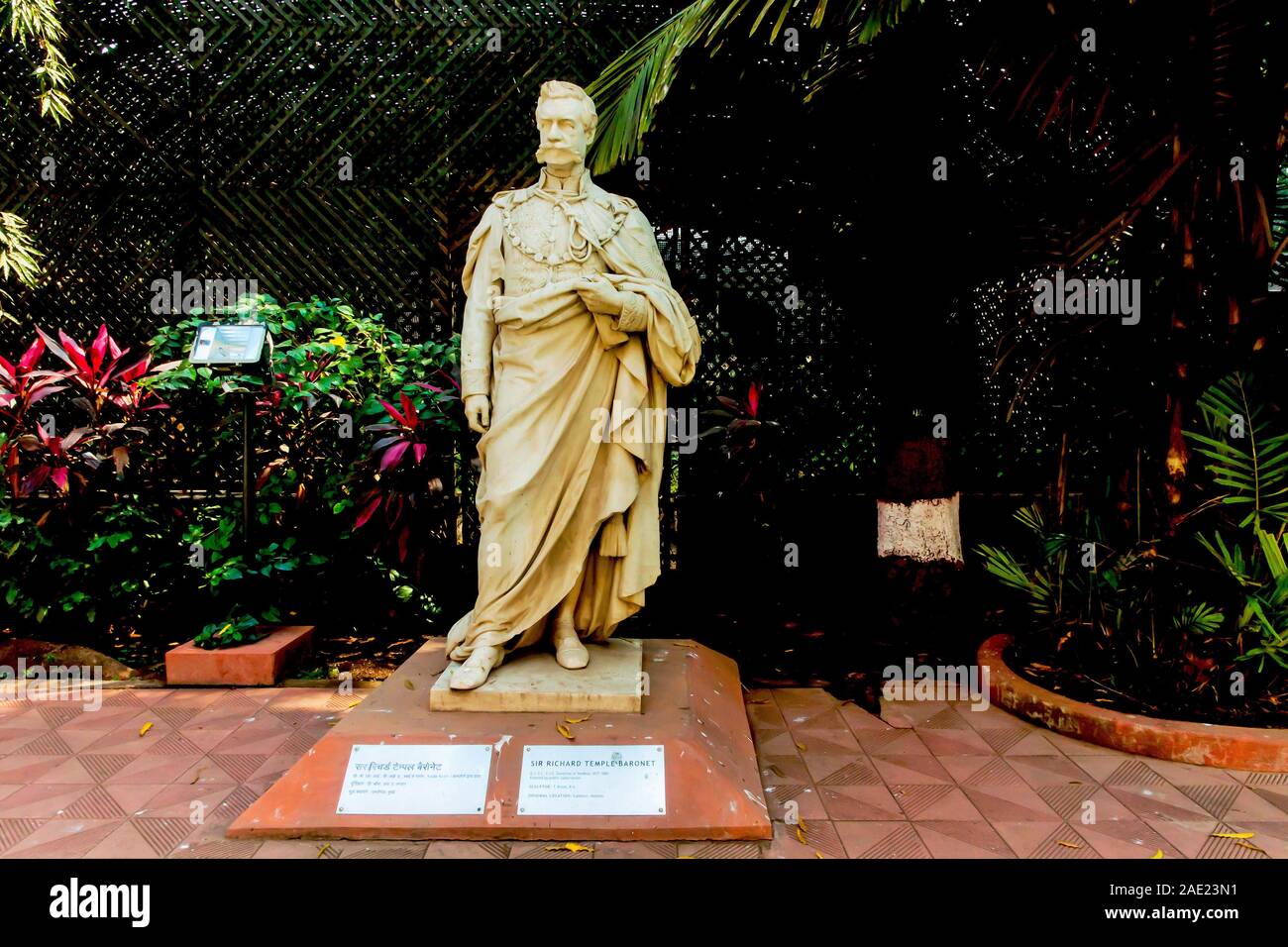 Skulptur von Sir Richard Tempel Baronet, bhau Daji Lad Museum, Mumbai, Maharashtra, Indien, Asien Stockfoto