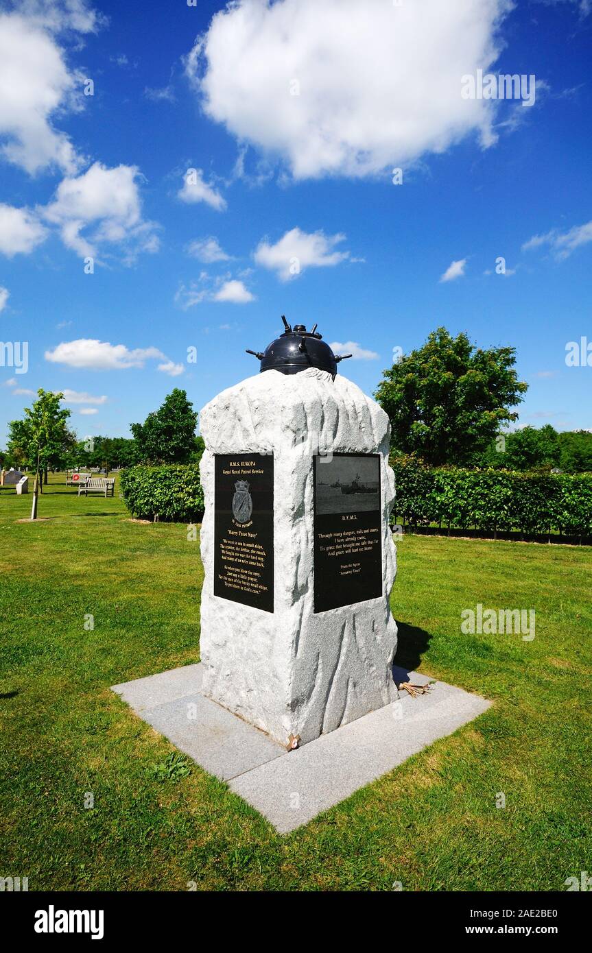 Die Royal Navy Patrol Service Memorial, die National Memorial Arboretum, Alrewas, Staffordshire, Großbritannien. Stockfoto