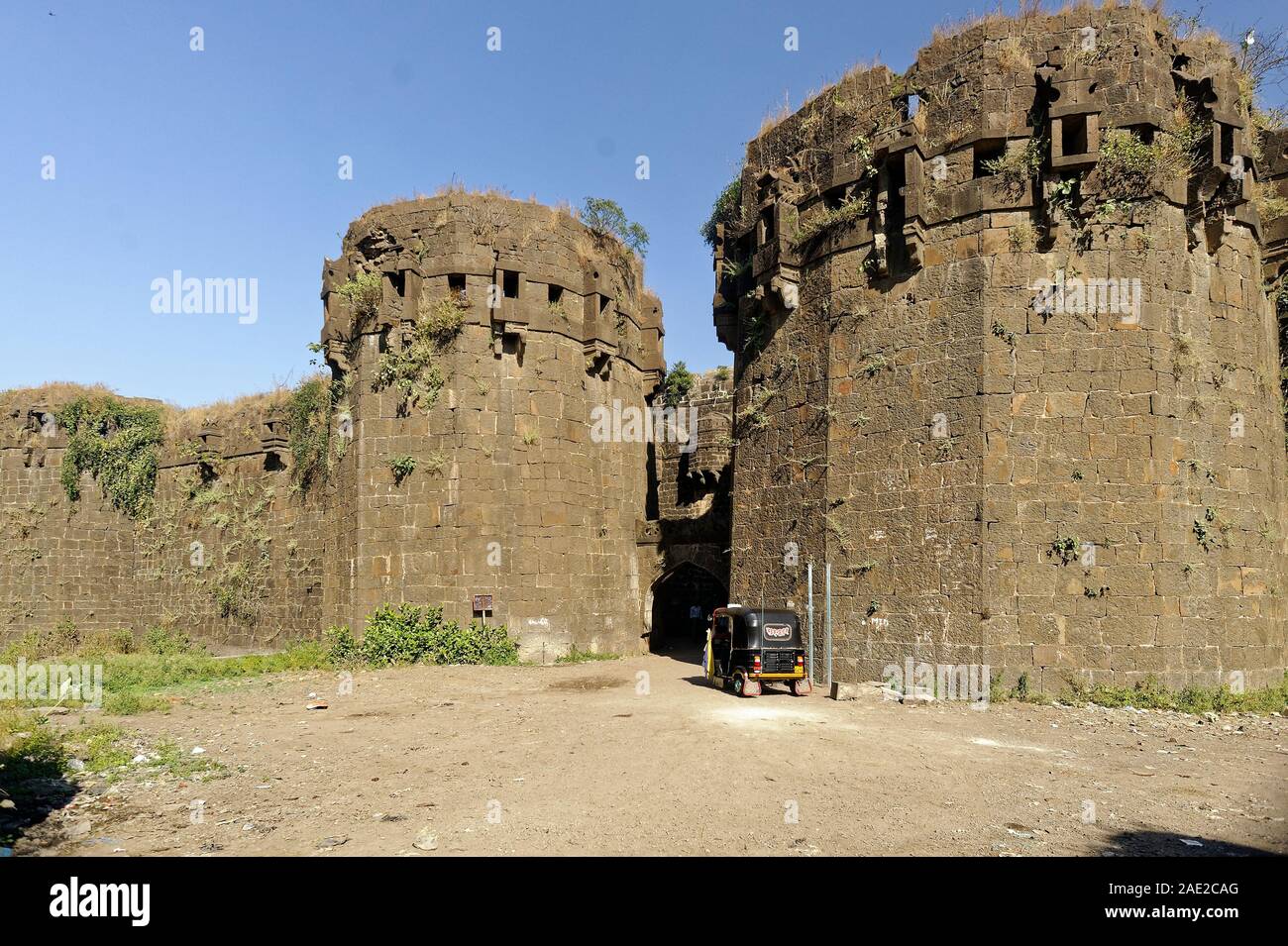 Haupteingang des Naldurga fort Stockfoto