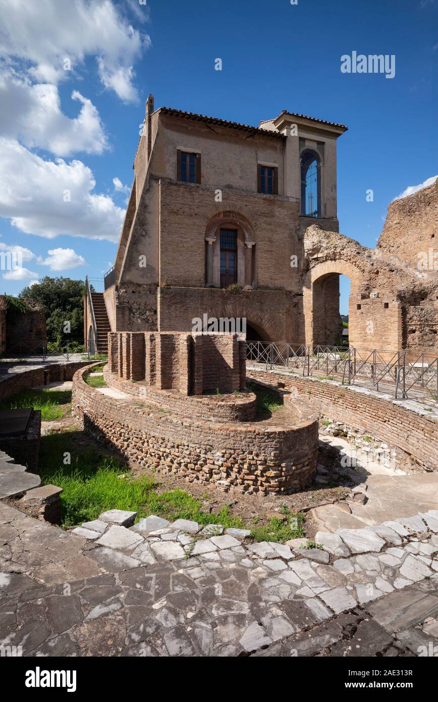 Rom. Italien. Der Casina Farnese und Eliptical Nymphäum des Domus Flavia (flavian Palast) die auf dem Palatin. Das nymphäum, einer der beiden, Stockfoto