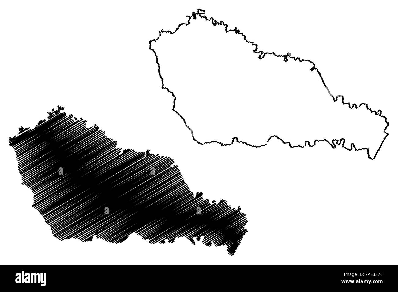 Medimurje County (Grafschaften von Kroatien, Republik Kroatien) Karte Vektor-illustration, kritzeln Skizze Medimurje Karte Stock Vektor