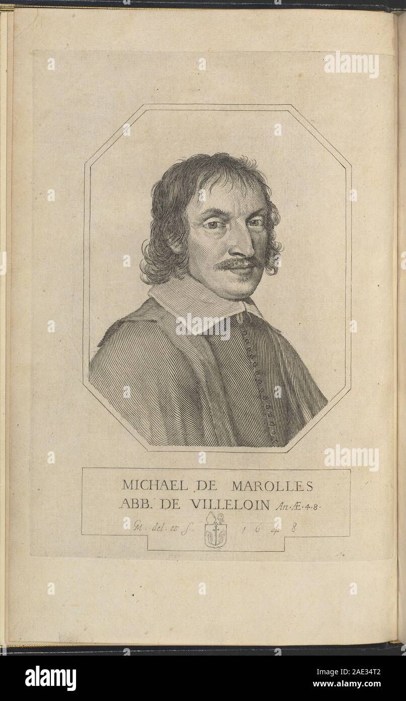 Michel de Marolles; 1648 Datum Claude Mellan, Michel de Marolles, 1648 Stockfoto