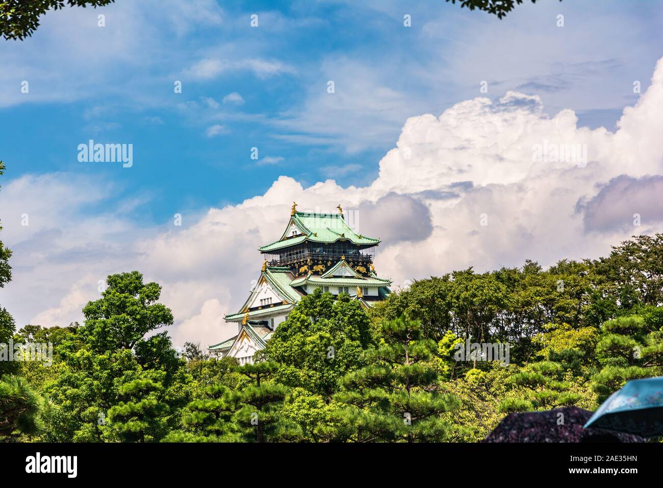 Osaka, Japan, Asien - September 2, 2019: Das Schloss von Osaka Stockfoto