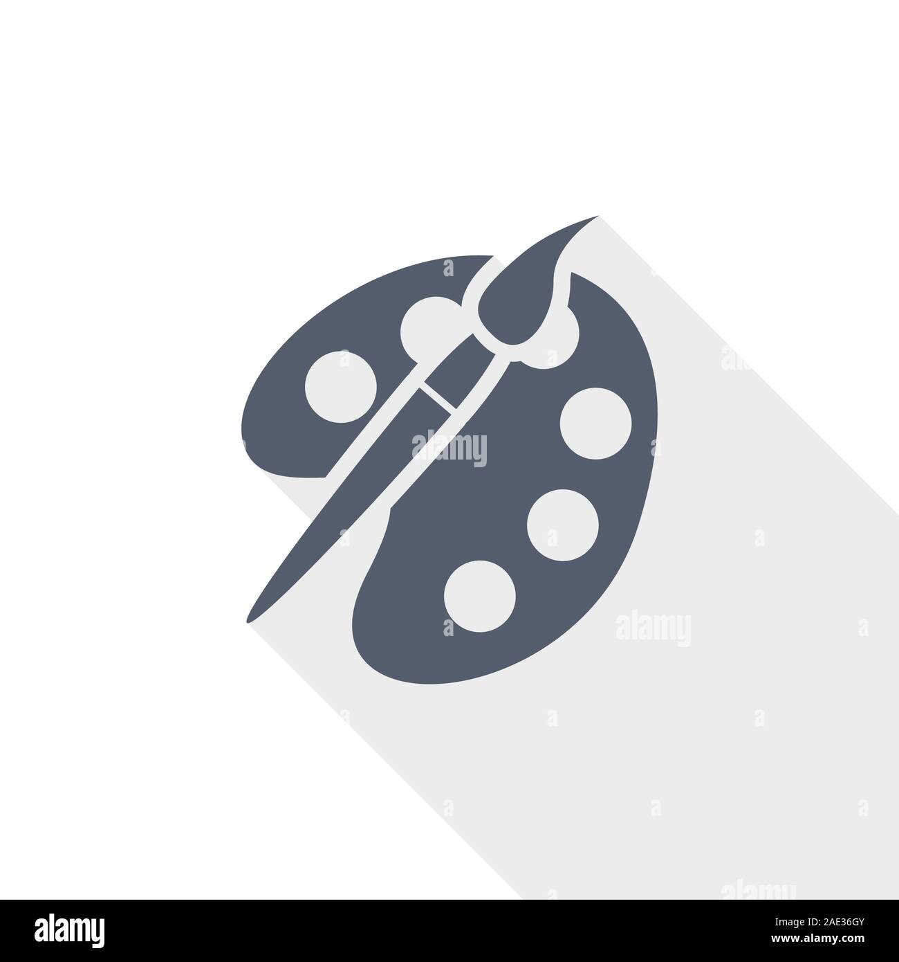 Symbol Pinsel, Palette, Kunst Konzept flache Design vector Abbildung im EPS 10 mit leeren Platz kopieren Stock Vektor