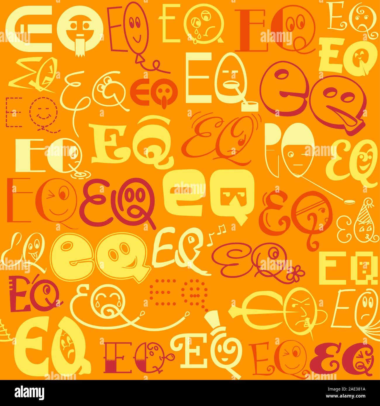 Lustige nahtlose Muster in Form von verschiedenen Emotionen als ein Symbol für emotionale Intelligenz, eq Stock Vektor