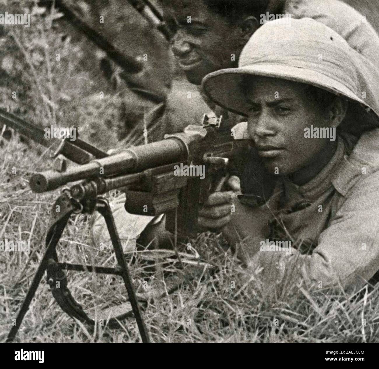 Äthiopische machine Gunner in Kämpfe mit der Italiener während der zweiten Italo-Ethiopian Krieg. 1935-1936 Stockfoto