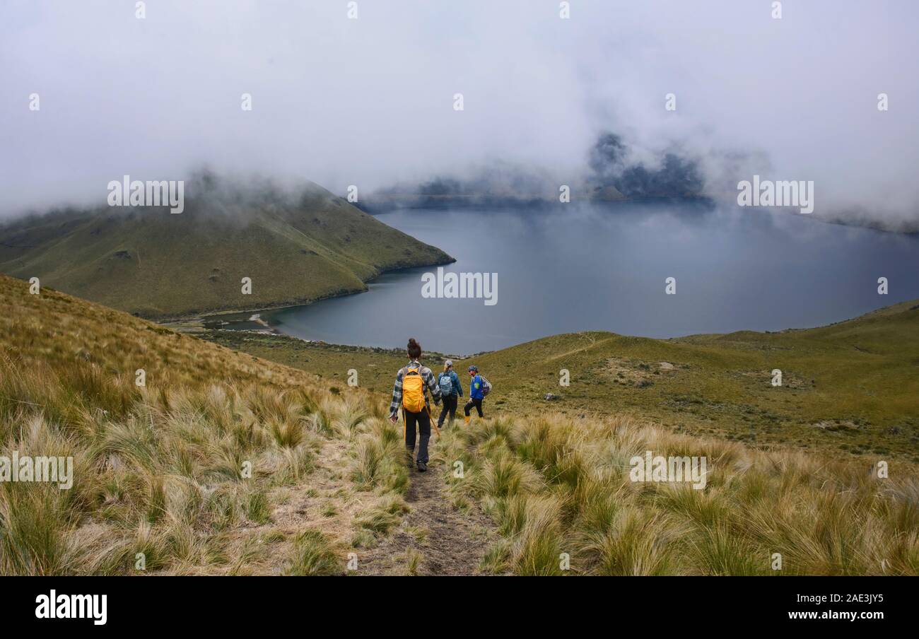 Blick von der schönen Lagunas de Mojanda aus dem Fuya Fuya Trail, Otavalo, Ecuado Stockfoto