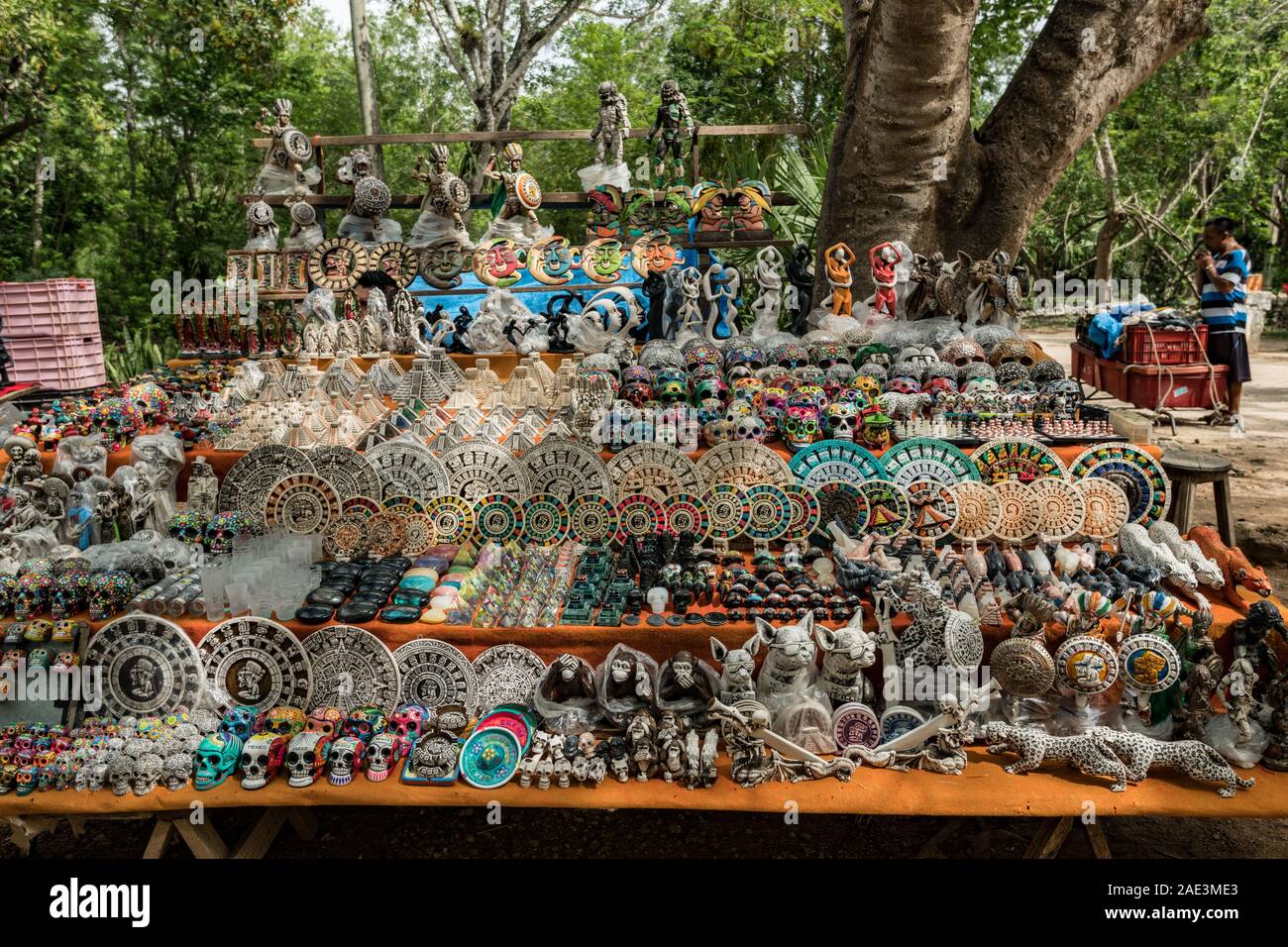 Stall mit Souvenirs in Chichen Itza, Mexiko Stockfoto