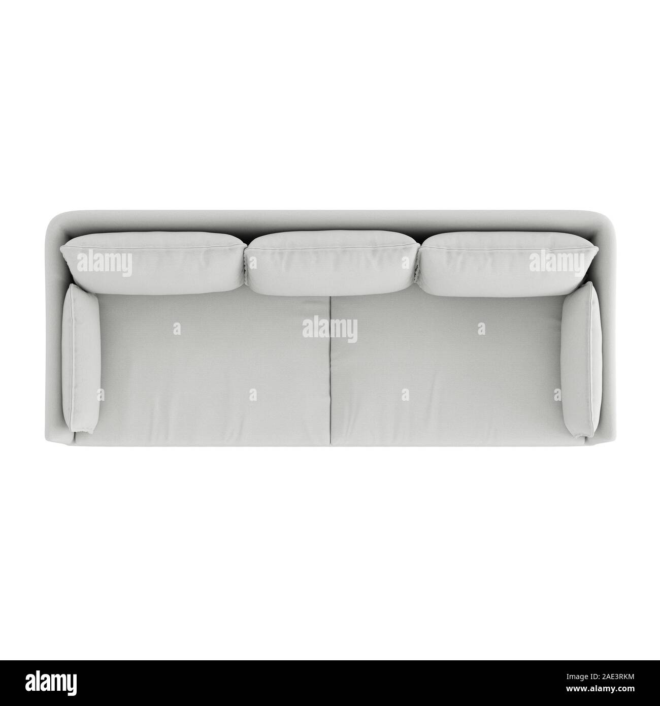 Weisses Tuch Sofa Draufsicht Auf Isolierten Hintergrund 3d Rendering Stockfotografie Alamy