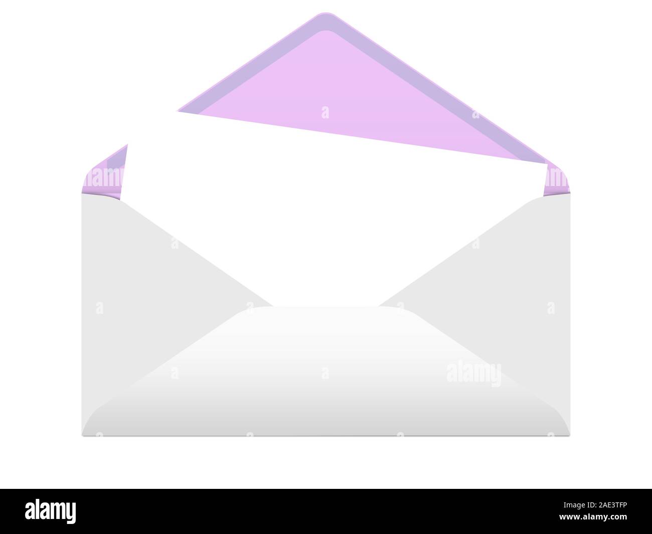 Umschlag mit leere Karte, Abbildung Stockfoto