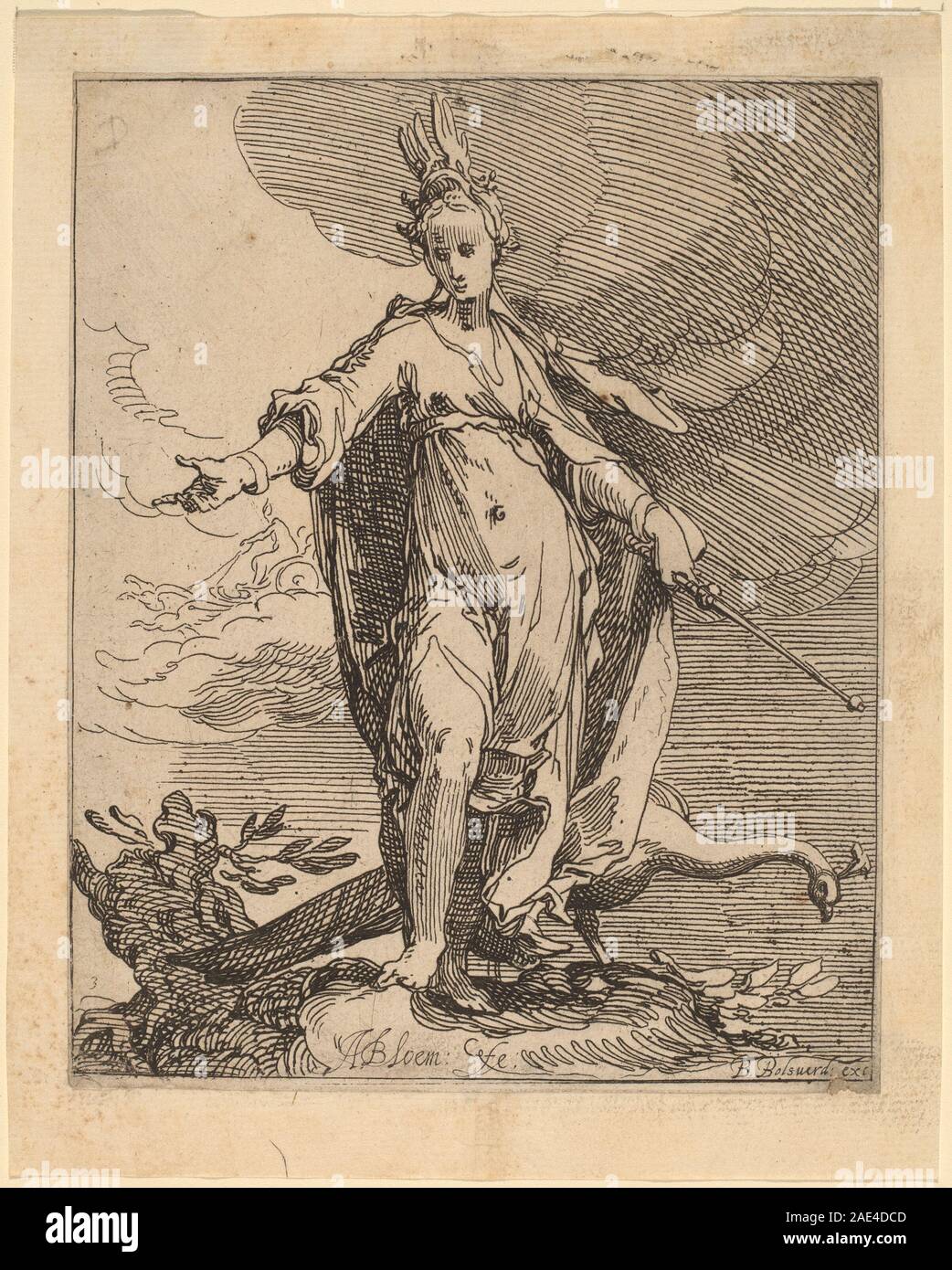 Bloemaert, Abraham (Niederländisch, 1564-1651), Juno, C.1610, Radierung auf Bütten, Geschenk von Ruth Cole Kainen Abraham Bloemaert, Juno, c1610 Stockfoto