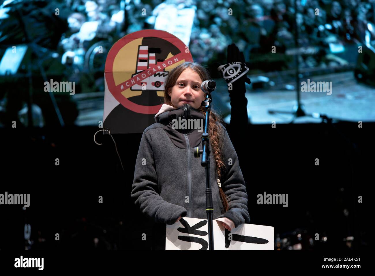 Madrid, Spanien. 06. Dezember, 2019. COP 25: Greta Thunberg. Protest gegen den Klimawandel in Madrid, Spanien. Credit: EnriquePSans/Alamy leben Nachrichten Stockfoto
