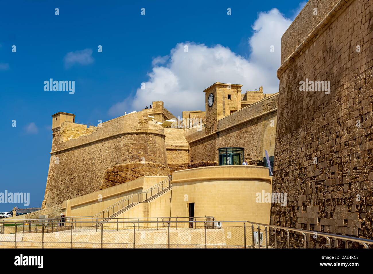 Blick auf den Eingang zu Cittadella in Victoria, Gozo. Stockfoto