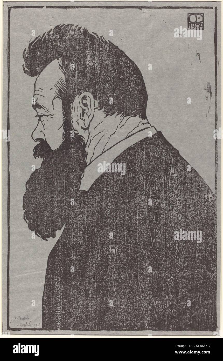 Ferdinand Hodler; 1904 Datum Emil Orlik, Ferdinand Hodler, 1904 Stockfoto