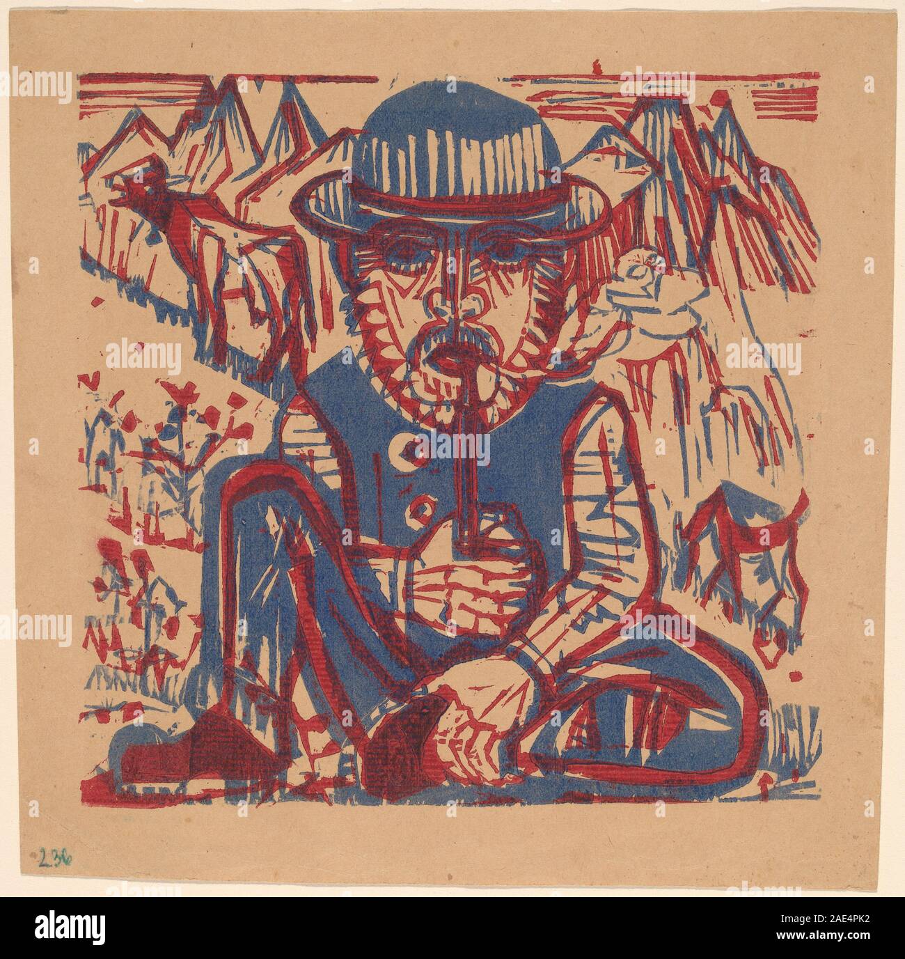 Rauchen Bauer Ernst Ludwig Kirchner, Rauchen Bauer Stockfoto