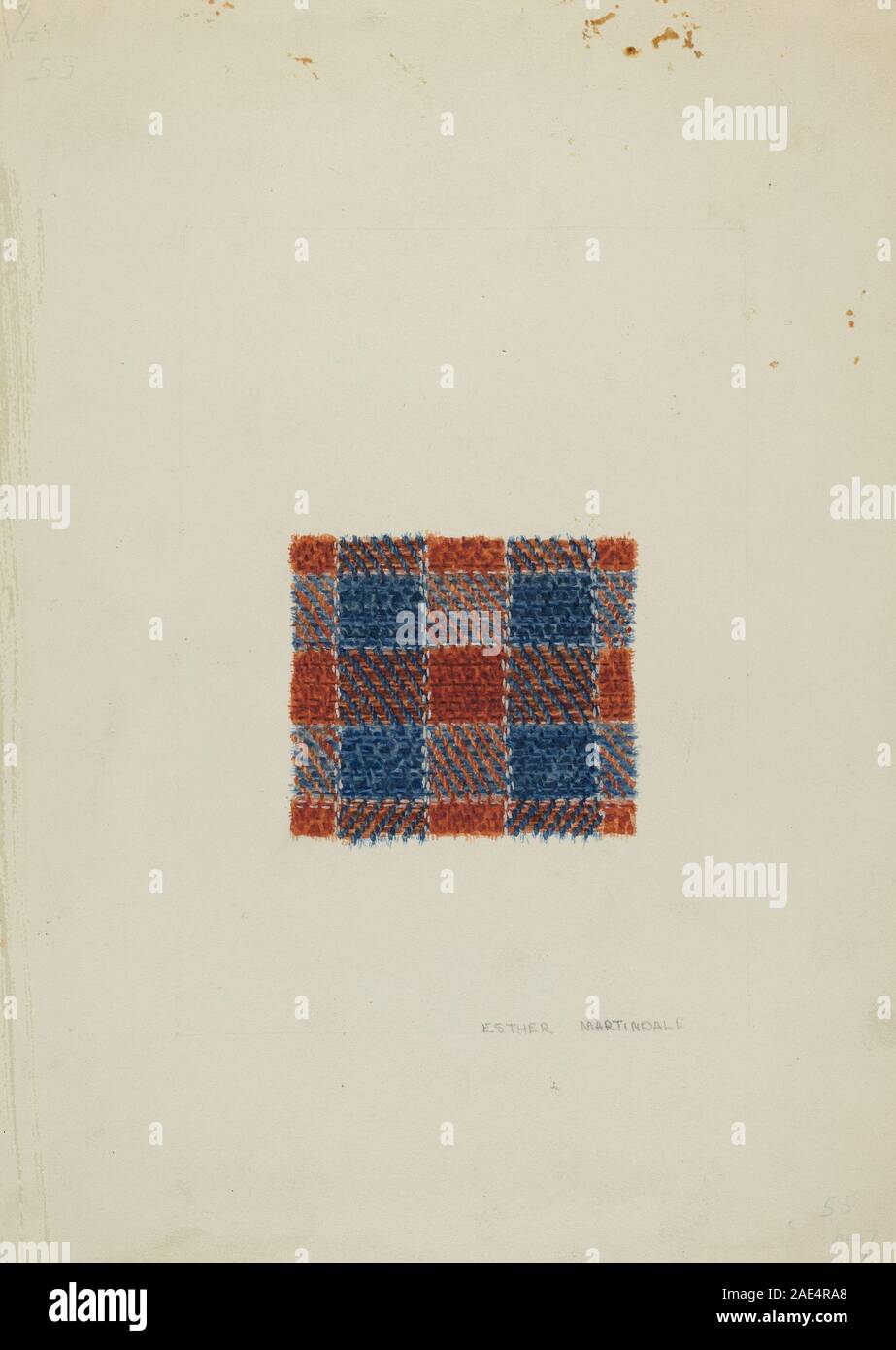 Textile; circa 1937 Datum Esther Martindale, Textil, c 1937 Stockfoto