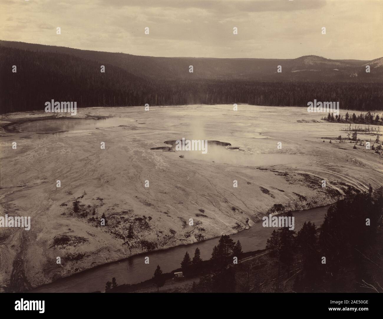 Hell's Half Acre, Firehole River; 1884 Datum F Jay Haynes, Hell's Half Acre, Firehole River, 1884. Stockfoto