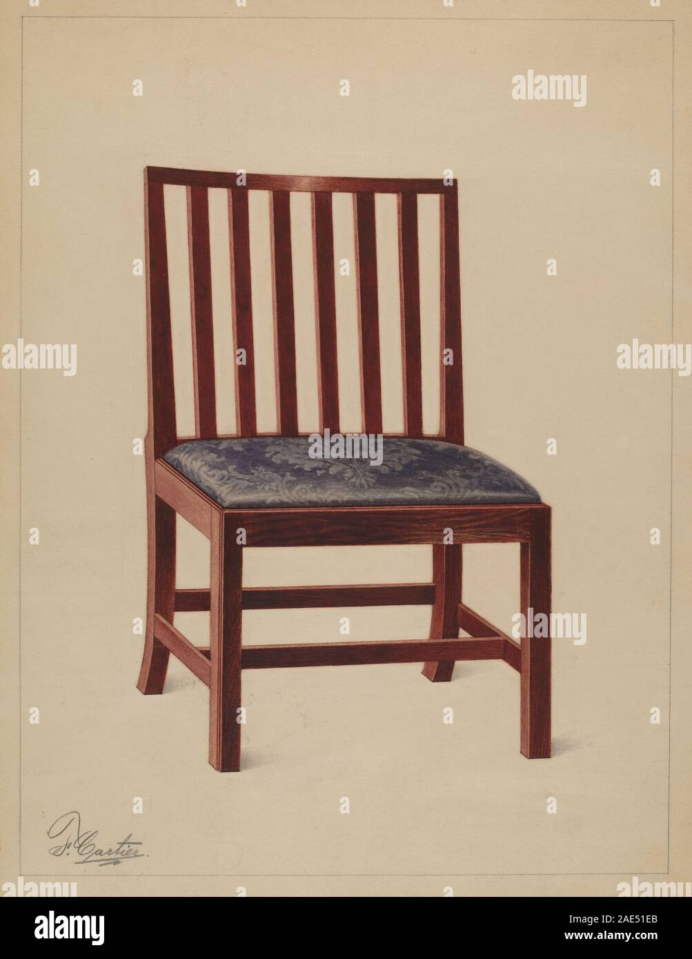 Seite Stuhl; 1937 Datum Ferdinand Cartier, Side Chair, 1937 Stockfoto