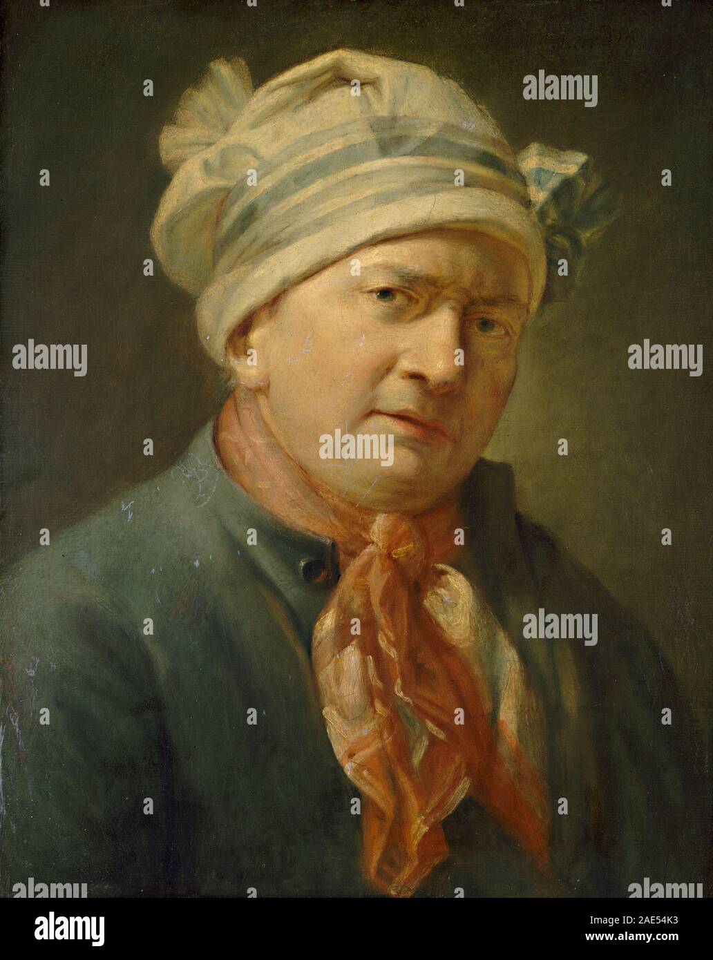 Porträt eines Mannes; 18. Jahrhundert Datum Anhänger von Jean Siméon Chardin, Porträt eines Mannes, 18. Jahrhundert Stockfoto
