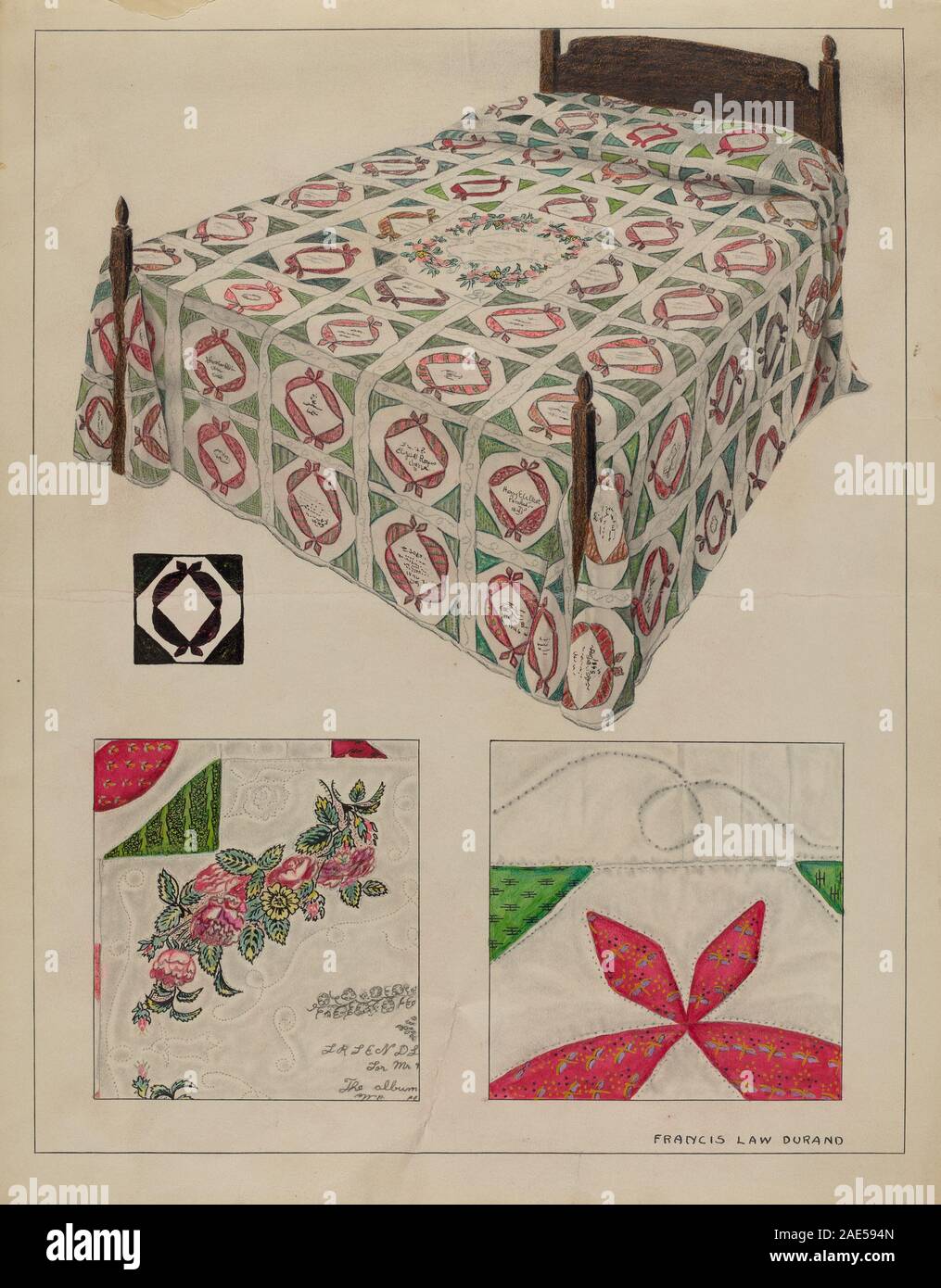 Quilt; 1935/1942 Francis Law Durand, Quilt, 1935-1942 Stockfoto