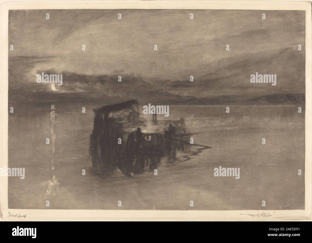 Das Holz Floß auf dem Rhein; 1898 Datum Frank kurz, nachdem Joseph Mallord William Turner, das Holz Floß am Rhein, 1898 Stockfoto