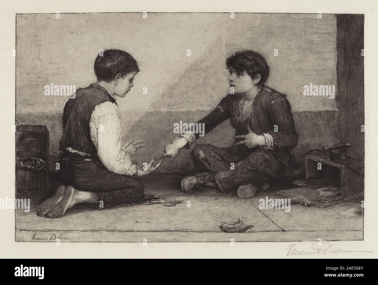 Die Mora Spieler; 1883 Datum Frederick Dielman, die Mora Spieler, 1883 Stockfoto